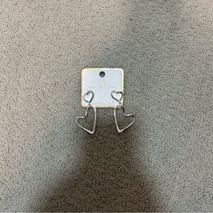 Heart-Shaped Silver Earrings